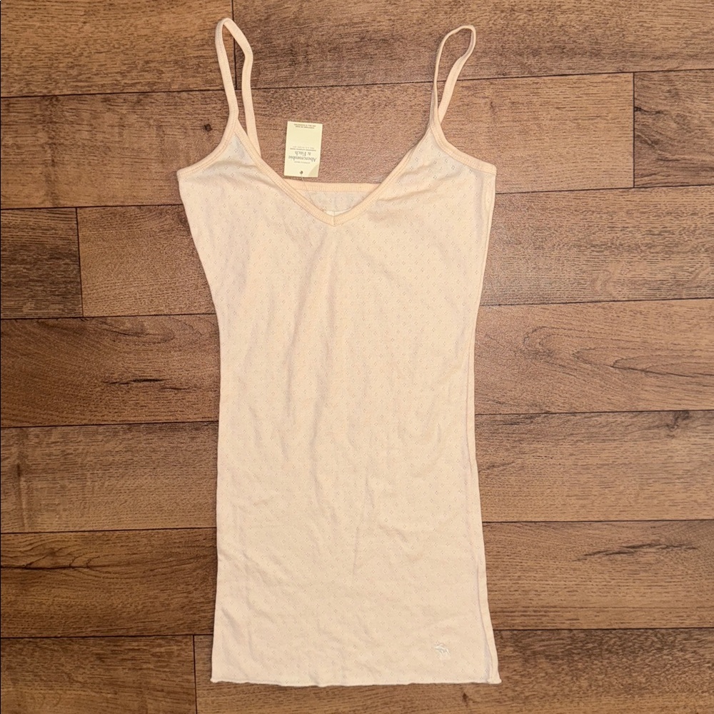 Vintage Abercrombie & Fitch Size Large Deadstock Peach Toned Cami Tank Top Y2K